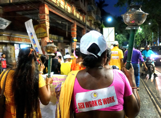 Sex workers rally in Kolkata, India in April 2019