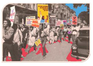 Protesting in the streets of Mumbai in 1980