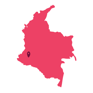 Map of Colombia in pink