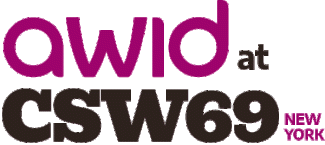 GIFs with the AWID at CSW69 logo rotating between English, French and Spanish versions.